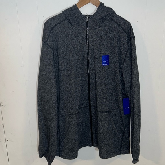 Apt 9 Gray & Black Water Repellent Reversible Hooded Jacket Size XXL NWT - Picture 1 of 8